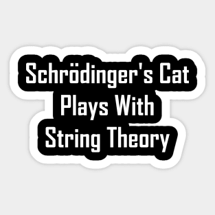 Schrodinger's Cat Plays With String Theory Sticker